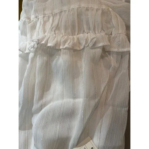 A New Day Womens Metallic Striped Puff Ruffled Sleeve Top XX LARGE (909) - Picture 5 of 5